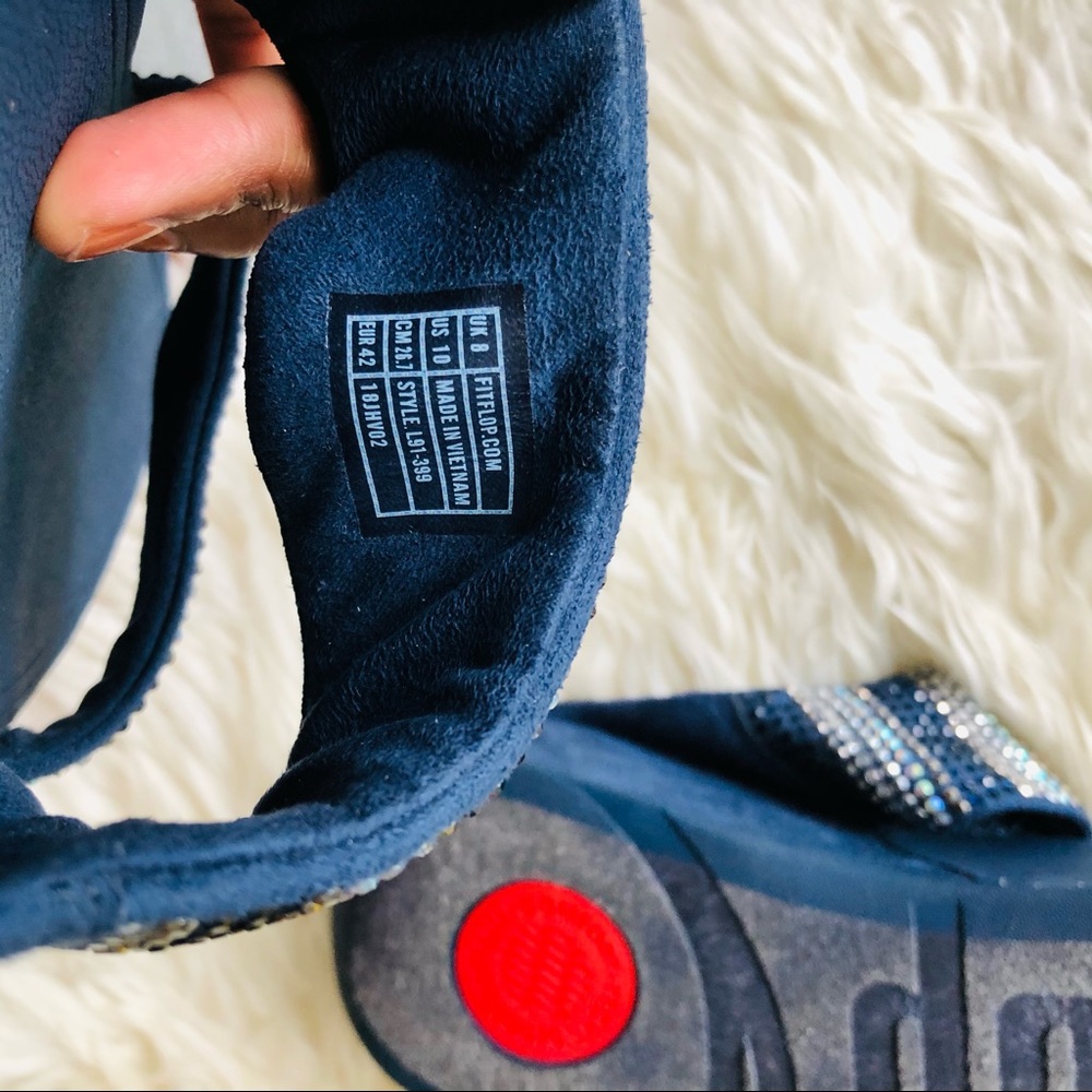 Navy Embellished Slides - image 6